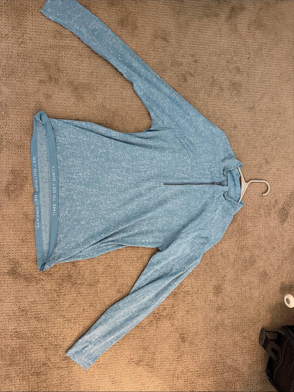 lululemon athletica Light Blue Heathered Quarter-Zip Sweater